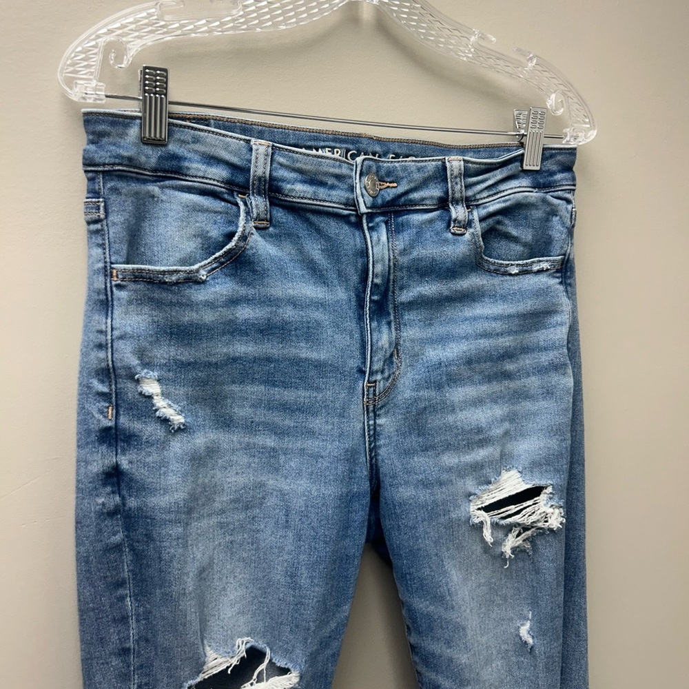 American Eagle High Rise Ripped Jeggings Jeans - Picture 2 of 6